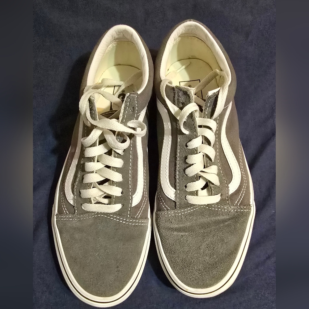 Vans Gray and White Suede Sneakers